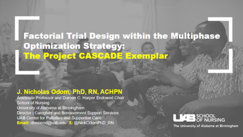 Thumbnail for “Adaptive Trial Design (MOST/SMART Trials)” by Dr. J. Nicolas (Nick) Odom