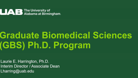 Thumbnail for Graduate Biomedical Sciences - Laurie Harrington, PhD