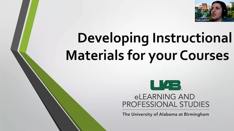 Thumbnail for entry Developing Instructional Materials for Your Course