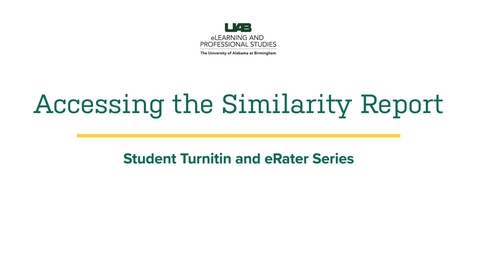 Thumbnail for Accessing the Similarity Report