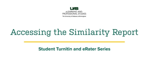 Thumbnail for entry Accessing the Similarity Report