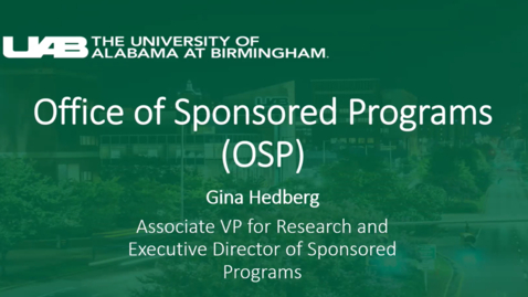 Thumbnail for Office of Sponsored Programs - Gina Hedberg