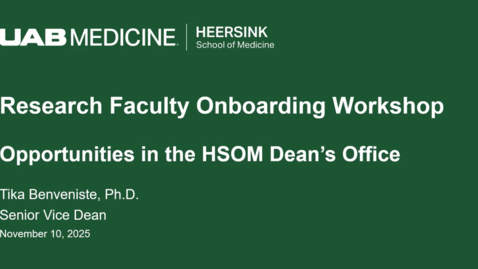 Thumbnail for Opportunities in the HSOM Dean's Office - Tika Benveniste