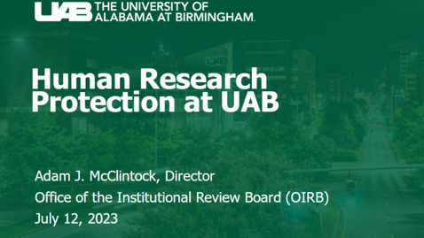 Thumbnail for entry HSOM Research Onboarding- Institutional Review Board (IRB)