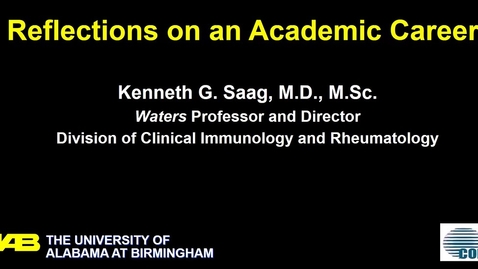 Thumbnail for "Career Journey" by Dr. Kenneth G. Saag