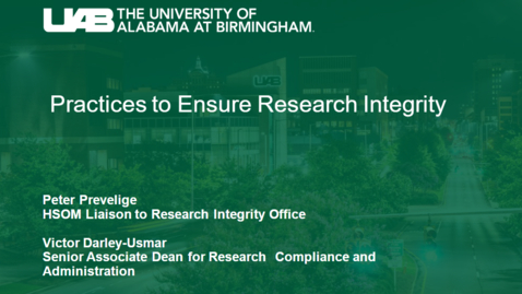 Thumbnail for entry HSOM Research Onboarding- Your Role in Upholding Research Integrity (and what happens if there is an allegation of research misconduct)