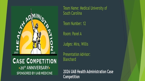 Thumbnail for Team 12 - Medical University of South Carolina