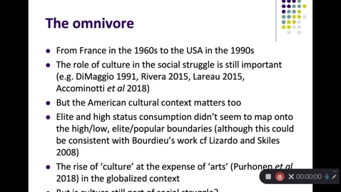 Thumbnail for Cultural consumption- From Bourdieu to the Omnivore and beyond Part2