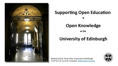 Thumbnail for entry Supporting Open Education &amp; Open Knowledge at the University