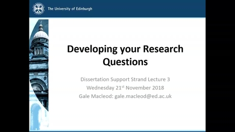 Thumbnail for Developing Your Research Questions
