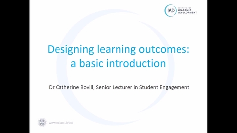 Thumbnail for entry Introduction to writing learning outcomes