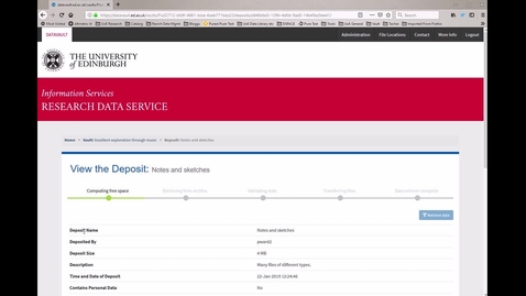 Thumbnail for How to retrieve a deposit from the DataVault