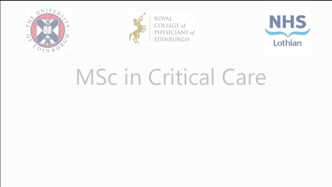 Thumbnail for Dr Graham Nimmo: new MSc in Critical Care