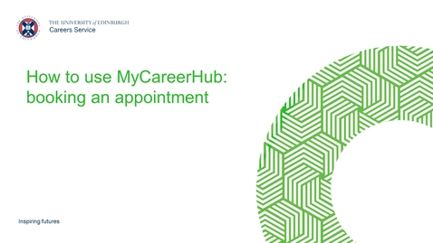 Thumbnail for entry MyCareerHub: Booking an appointment