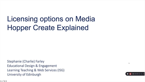 Thumbnail for entry Licensing Options on  Media Hopper Create Explained