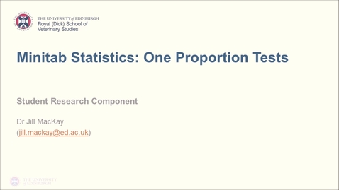 Thumbnail for entry Minitab Statistics: One Proportion Test