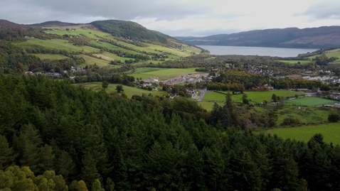 Thumbnail for Drone Highlands town tracking forward