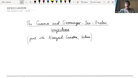 Thumbnail for 10 March 2022 Nick Sheridan, Edinburgh - The Gamma and SYZ conjectures