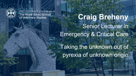Thumbnail for Vet Clinical Club - 6th September - Craig Breheny