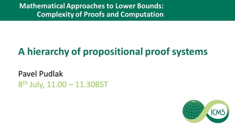 Thumbnail for A hierarchy of propositional proof systems - Pavel Pudlak