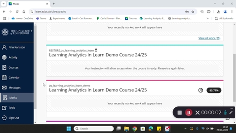 Thumbnail for How students access their learning analytics in Learn