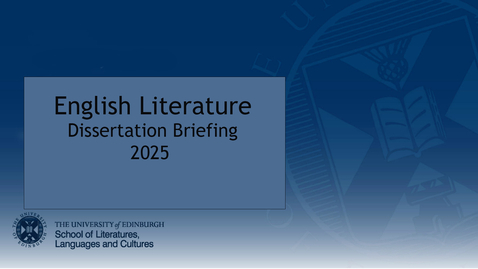 Thumbnail for English Literature Dissertation Briefing