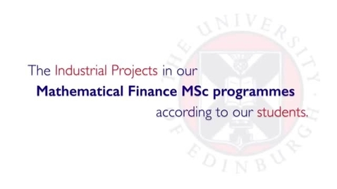 Thumbnail for entry Mathematical Finance MSc programmes-Industrial Projects