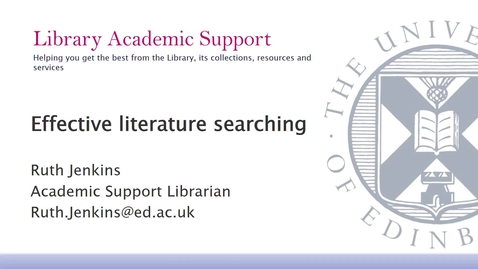 Thumbnail for entry Clinical Education - Literature Searching