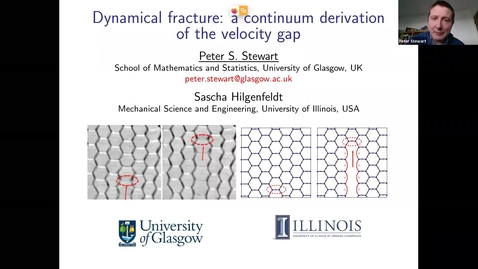 Thumbnail for Dynamical fracture: a continuum derivation of the velocity gap - Peter Stewart