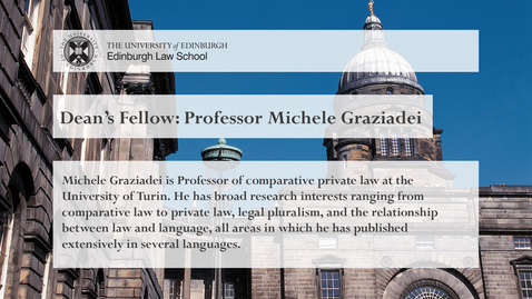 Thumbnail for Dean's Fellow Podcast - Professor Michele Graziadei