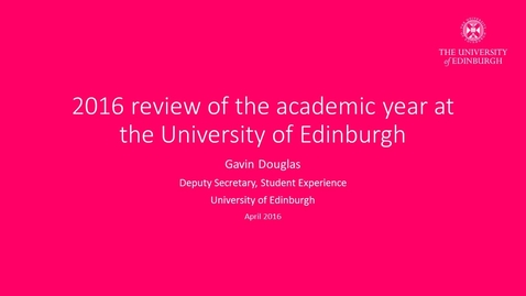 Thumbnail for Presentation Video from Gavin Douglas (Deputy Secretary, Student Experience) (audio described)