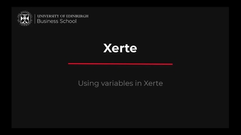 Thumbnail for Using variables in Xerte