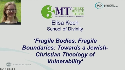 Thumbnail for  Elisa Koch - Three Minute Thesis Competition Finalist 2023