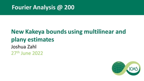Thumbnail for New Kakeya bounds using multilinear and plany estimates - Joshua Zahl