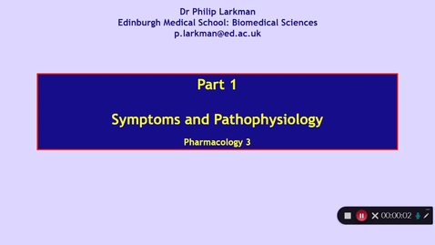 Thumbnail for entry Pharmacology 3: Anxiolytic Drugs - Part 1 Dr Phil Larkman