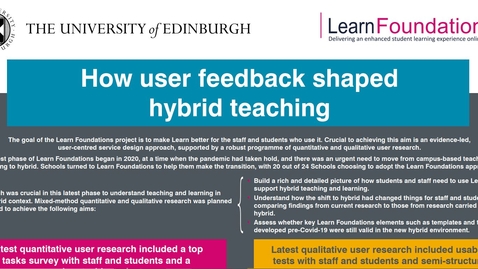 Thumbnail for entry Video accompanying poster 'How user feedback shaped hybrid teaching'