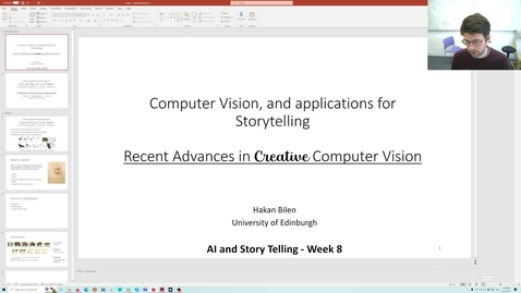 Thumbnail for entry [22/23] AI &amp; Storytelling - Invited Lecture: Computer Vision and applications for Storytelling