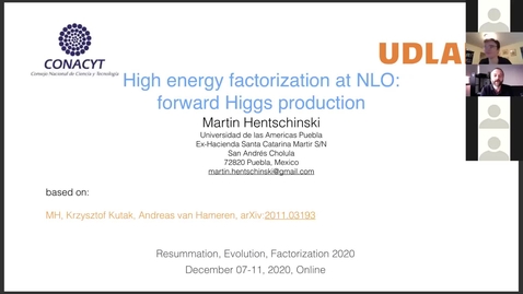 Thumbnail for REF2020: Martin Hentschinski- High energy factorization at NLO: forward Higgs production
