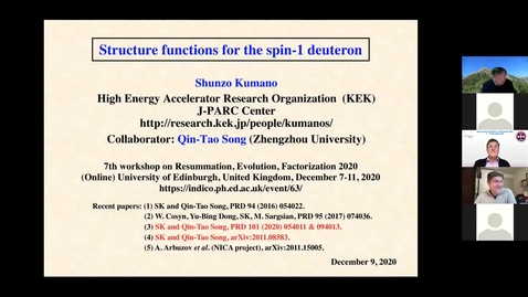 Thumbnail for REF2020: Shunzo Kumano- Structure functions for the spin-1 deuteron