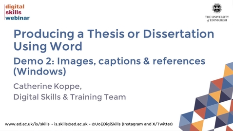 Thumbnail for Producing a thesis or dissertation using Word - part 2 (Windows) 