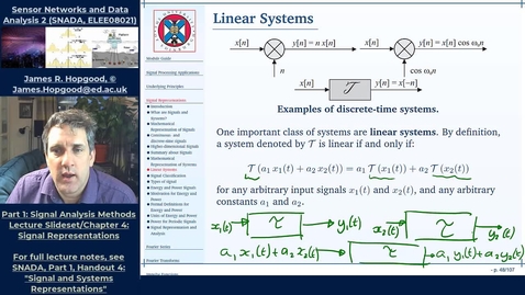 Thumbnail for entry Topic 16: Systems and Testing System Linearity (SNADA, Chapter 4)