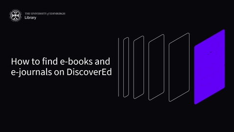 Thumbnail for How to find e-books and e-journals on DiscoverEd