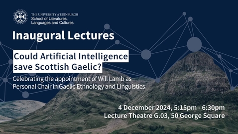 Thumbnail for Will Lamb Inaugural Lecture December 2024