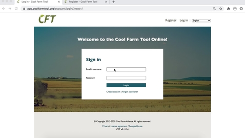 Thumbnail for entry Registration - Cool Farm Tool