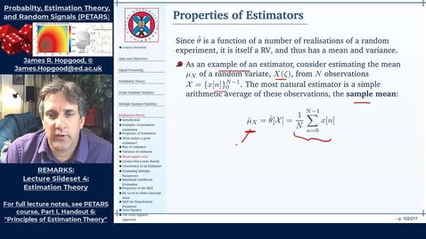 Thumbnail for Topic 42: Introduction to Estimation Theory (PETARS, Chapter 6)