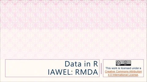 Thumbnail for IAWEL RMDA: Data in R