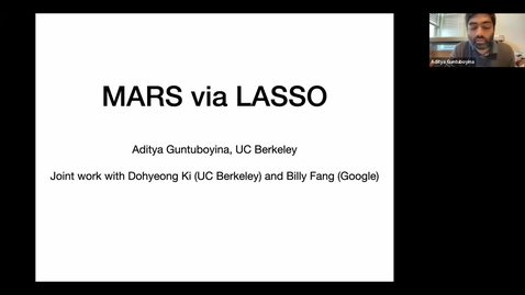 Thumbnail for entry MARS via LASSO - Aditya Guntuboyina 