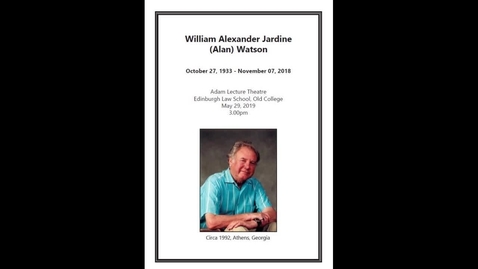 Thumbnail for Alan Watson Memorial Event