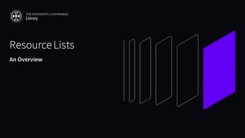 Thumbnail for Resource Lists - An Overview