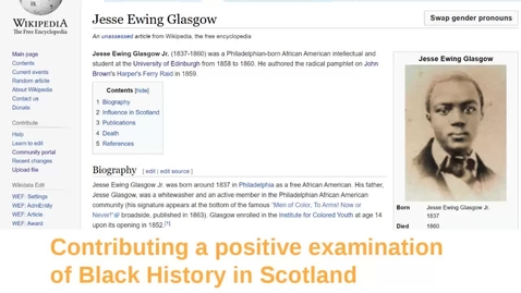 Thumbnail for entry Scotland, Slavery and Black History - Wikipedia in the Classroom panel discussion